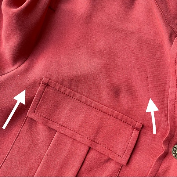 Soft Surroundings 100% Silk Rust Orange button Tunic Top Blouse Petite Small PS - Picture 7 of 12